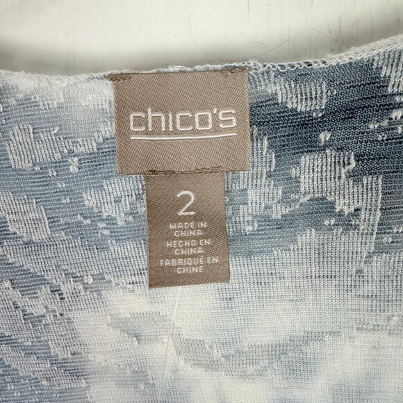 NWT Chico's Tonal Scroll Burnout Jacket Pattern Blue Chico's 2 US Size Large 12 - Picture 8 of 13